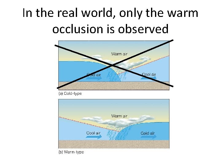 In the real world, only the warm occlusion is observed 