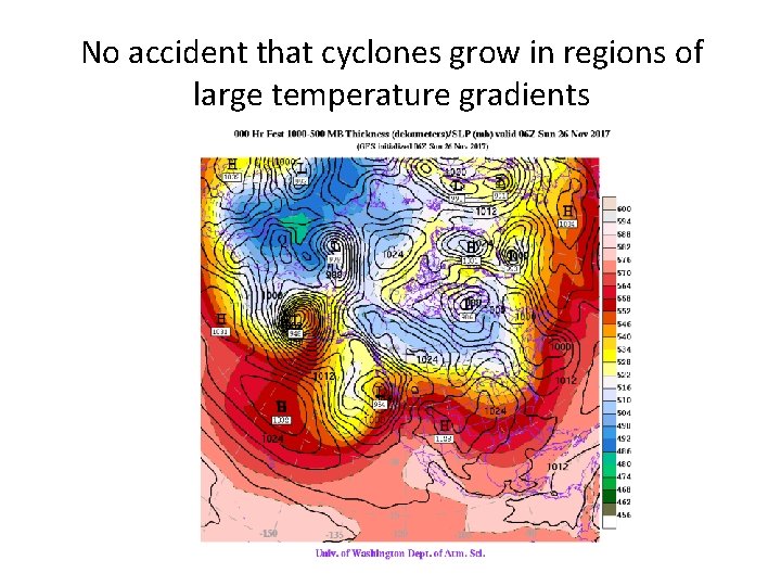 No accident that cyclones grow in regions of large temperature gradients 