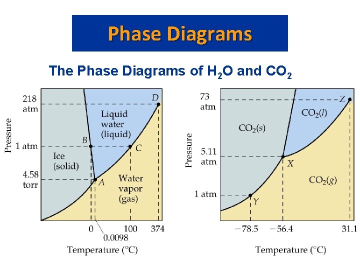 Phase Diagrams The Phase Diagrams of H 2 O and CO 2 