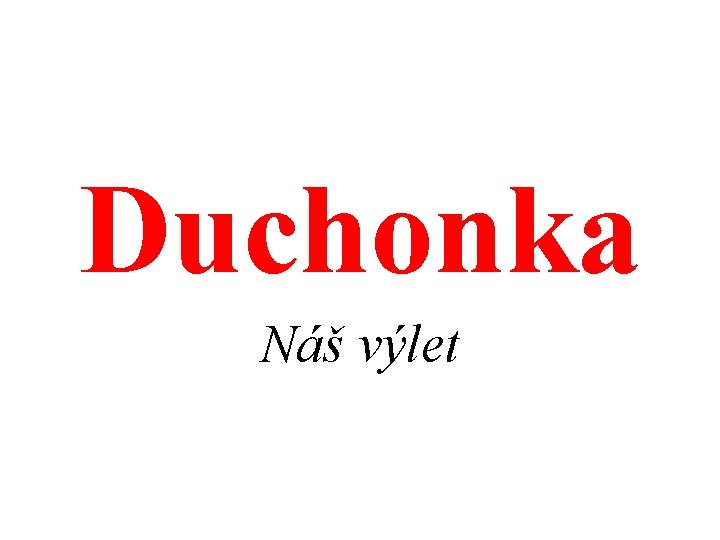 Duchonka Náš výlet 