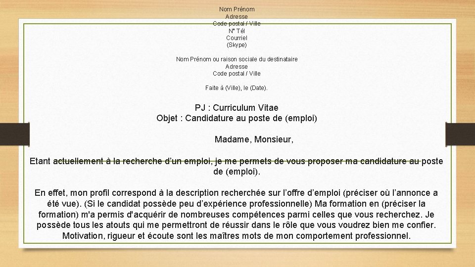 Nom Prénom Adresse Code postal / Ville N° Tél Courriel (Skype) Nom Prénom ou