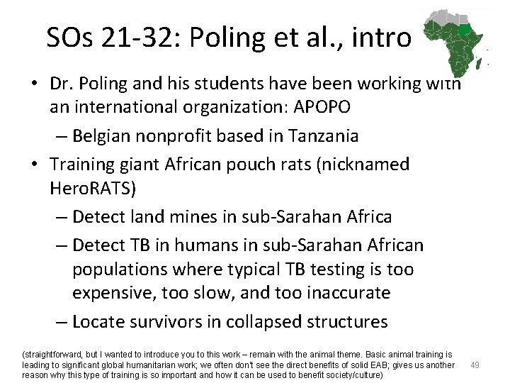 SOs 21 -32: Poling et al. , intro • Dr. Poling and his students