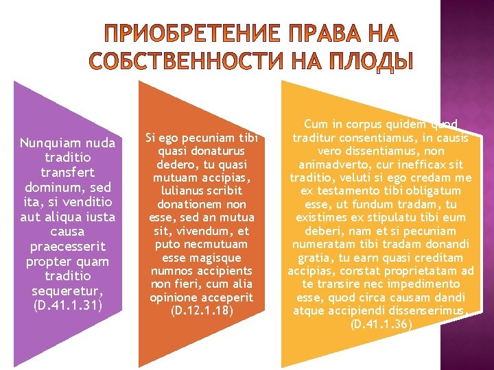 Nunquiam nuda traditio transfert dominum, sed ita, si venditio aut aliqua iusta causa praecesserit
