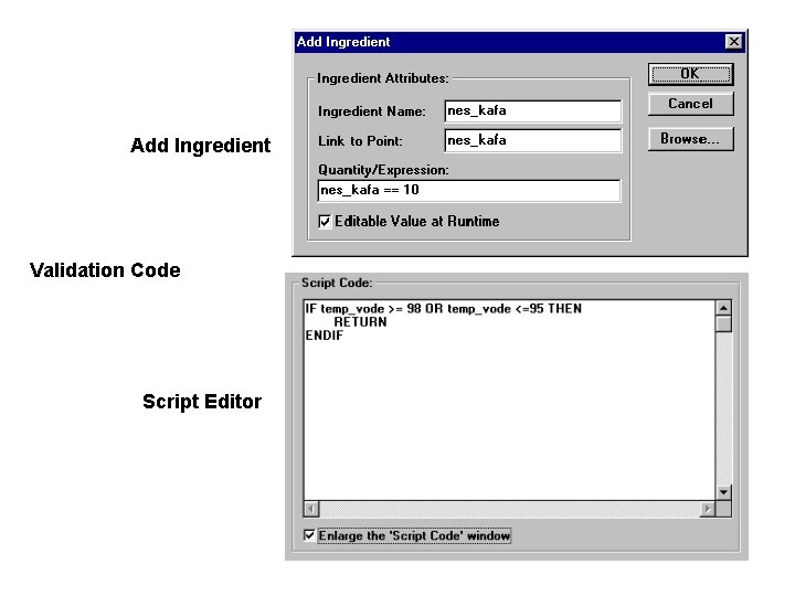 Add Ingredient Validation Code Script Editor 