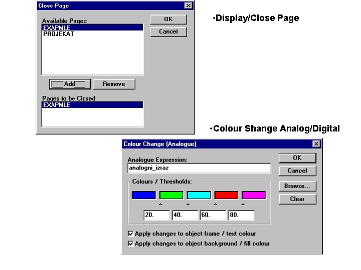  • Display/Close Page • Colour Shange Analog/Digital 