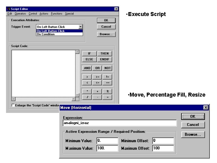  • Execute Script • Move, Percentage Fill, Resize 