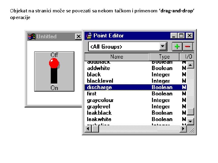 Objekat na stranici može se povezati sa nekom tačkom i primenom ‘drag-and-drop’ operacije 