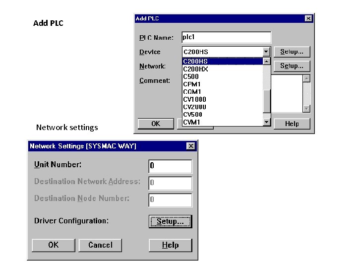 Add PLC Network settings 