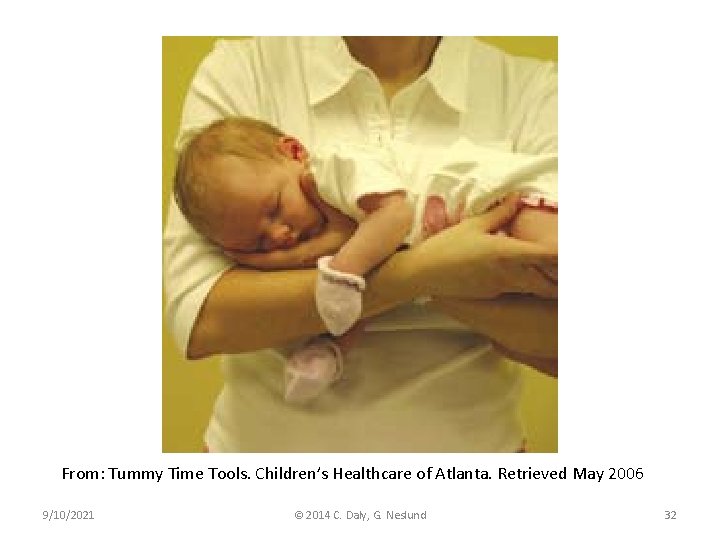 From: Tummy Time Tools. Children’s Healthcare of Atlanta. Retrieved May 2006 9/10/2021 © 2014