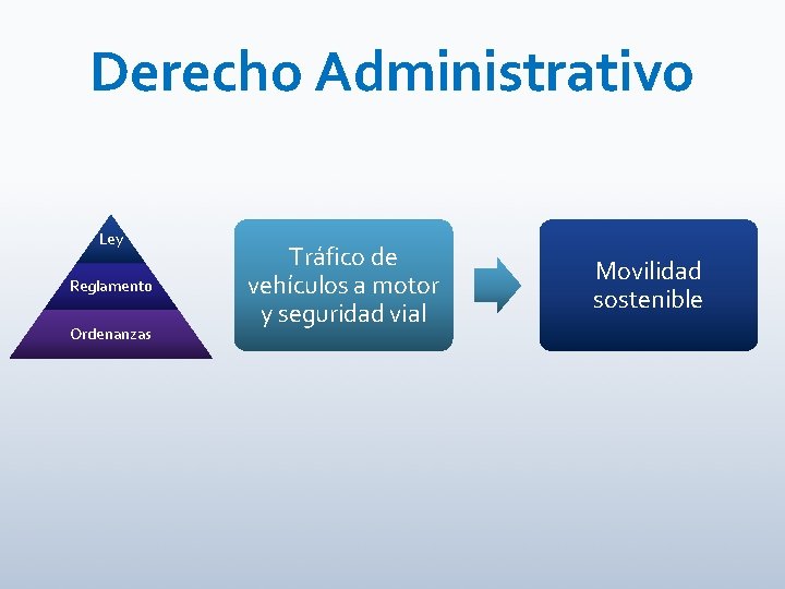 Derecho Administrativo Ley Reglamento Ordenanzas Tráfico de vehículos a motor y seguridad vial Movilidad