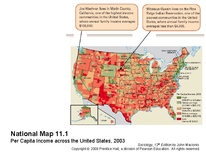 National Map 11. 1 Per Capita Income across the United States, 2003 Sociology, 12