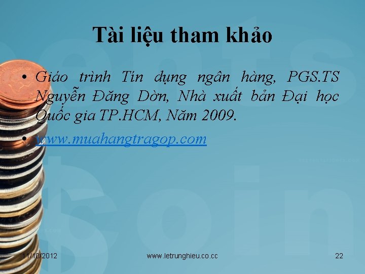 Tài liệu tham khảo • Giáo trình Tín dụng ngân hàng, PGS. TS Nguyễn