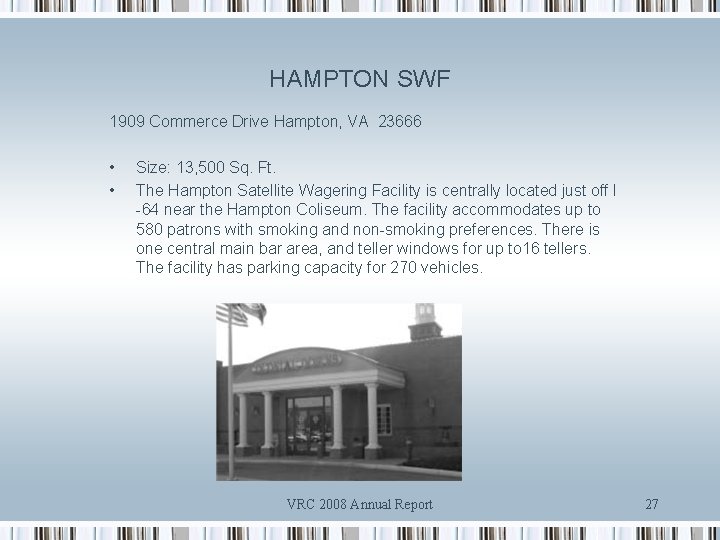 HAMPTON SWF 1909 Commerce Drive Hampton, VA 23666 • • Size: 13, 500 Sq.