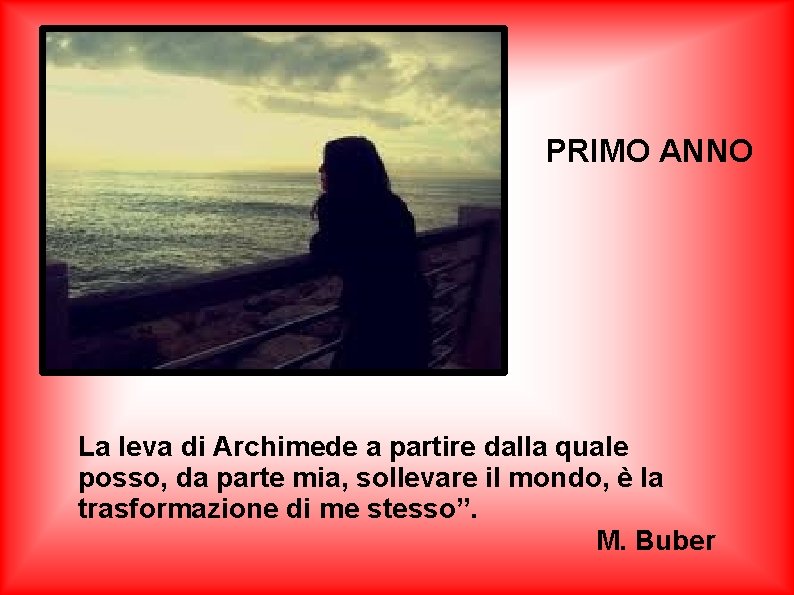 PRIMO ANNO La leva di Archimede a partire dalla quale posso, da parte mia,