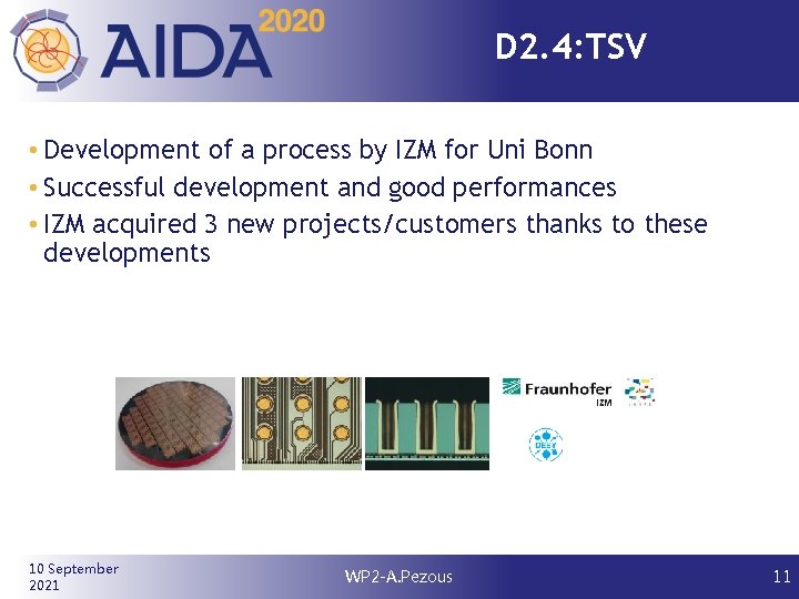 D 2. 4: TSV • Development of a process by IZM for Uni Bonn