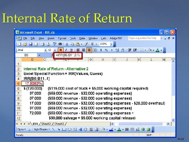 Internal Rate of Return 10 -23 