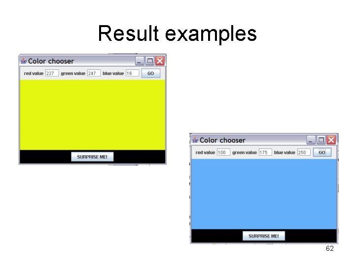 Result examples 62 