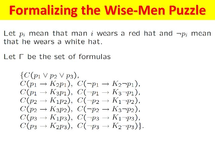 Formalizing the Wise-Men Puzzle 