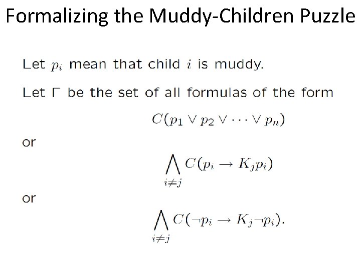 Formalizing the Muddy-Children Puzzle 