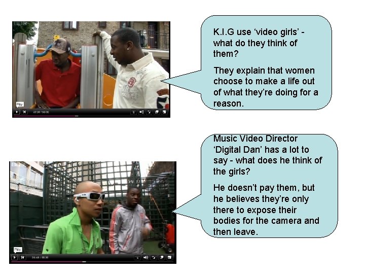 K. I. G use ‘video girls’ what do they think of them? They explain