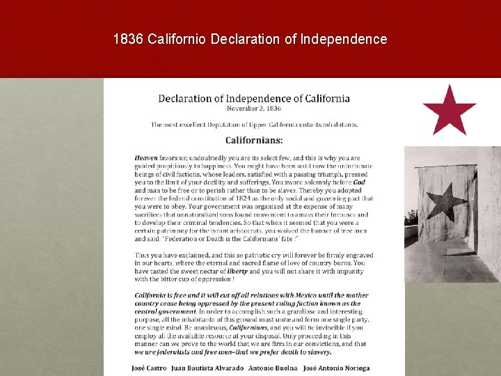 1836 Californio Declaration of Independence 