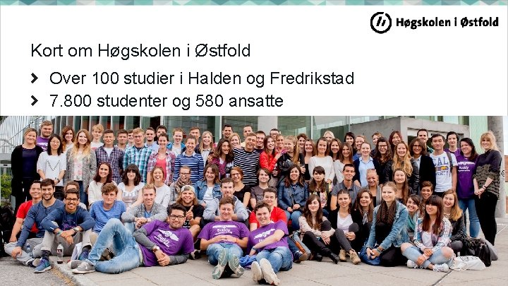 Kort om Høgskolen i Østfold Over 100 studier i Halden og Fredrikstad 7. 800