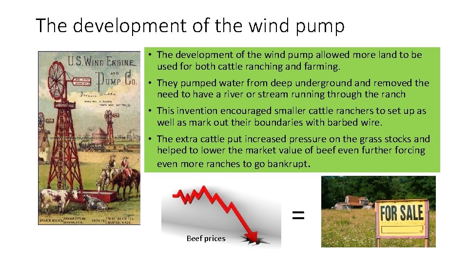 The development of the wind pump • The development of the wind pump allowed The development of the wind pump • The development of the wind pump allowed