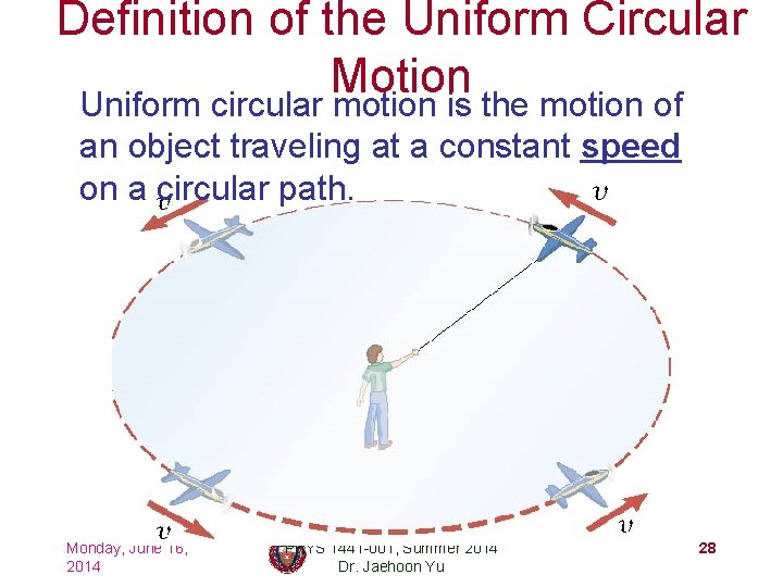 Definition of the Uniform Circular Motion Uniform circular motion is the motion of an