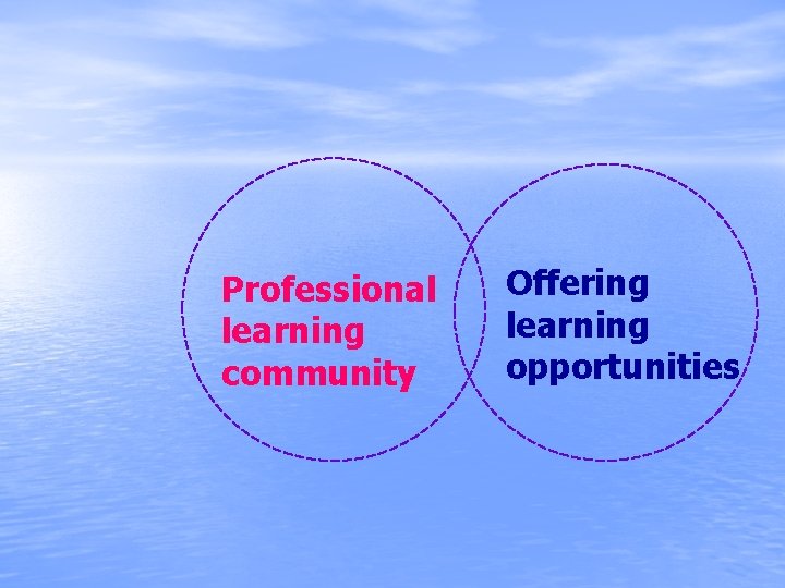 Professional learning community Offering learning opportunities 