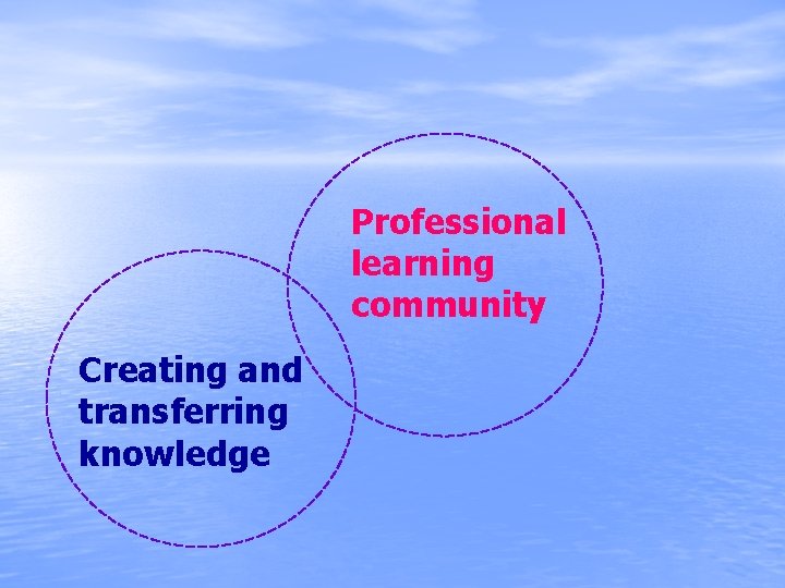 Professional learning community Creating and transferring knowledge 