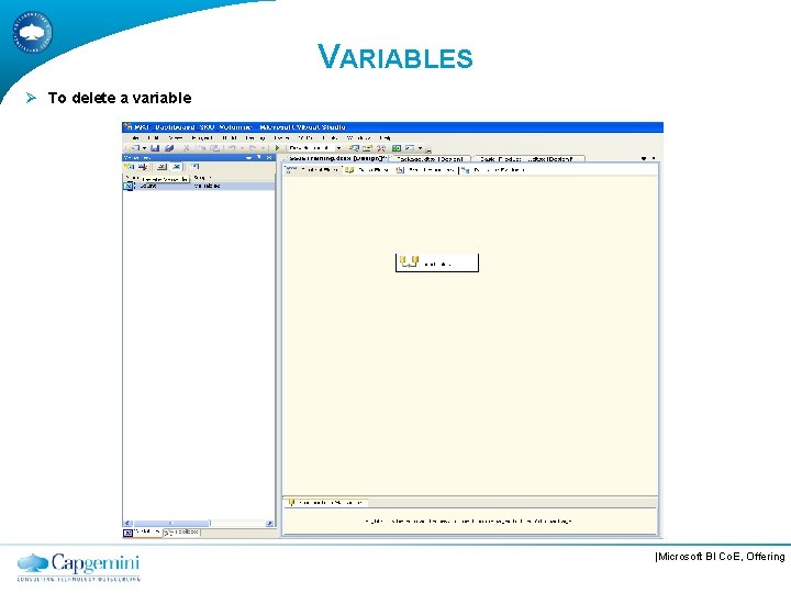 VARIABLES Ø To delete a variable |Microsoft BI Co. E, Offering 