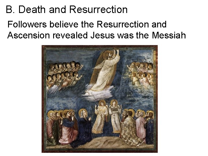 B. Death and Resurrection Followers believe the Resurrection and Ascension revealed Jesus was the