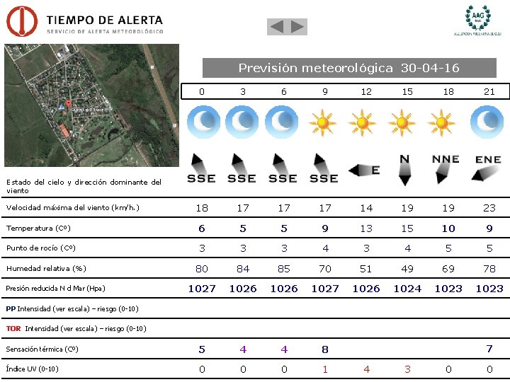 Previsión meteorológica 30 -04 -16 0 3 6 9 12 15 18 21 18