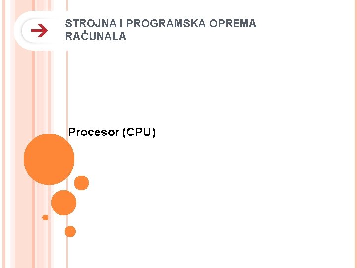 STROJNA I PROGRAMSKA OPREMA RAČUNALA Procesor (CPU) PROF IL 