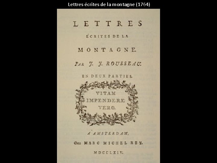 Lettres écrites de la montagne (1764) 