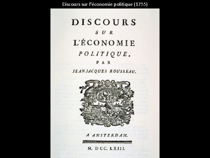 Discours sur l'économie politique (1755) 