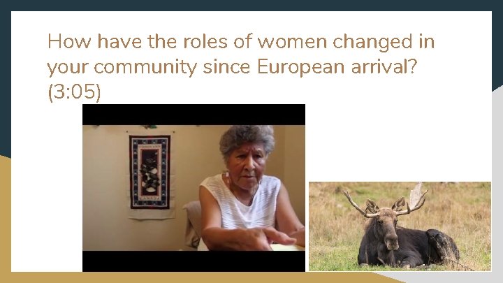 How have the roles of women changed in your community since European arrival? (3: