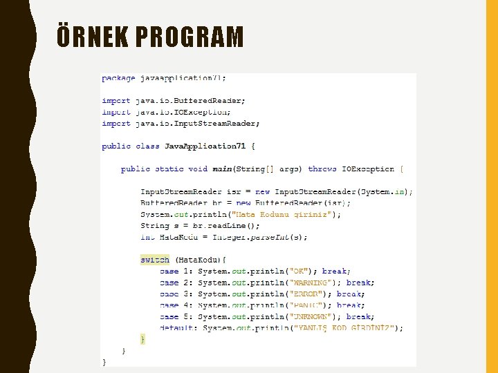 ÖRNEK PROGRAM 