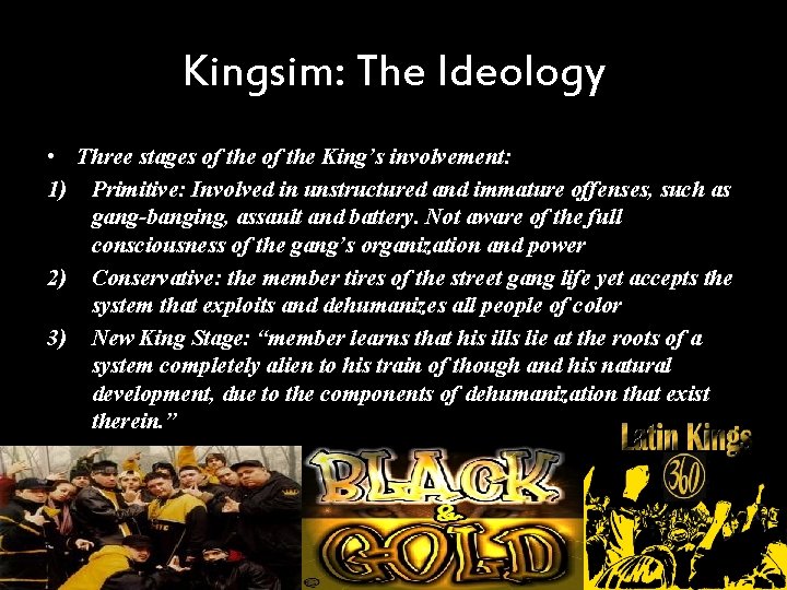 Kingsim: The Ideology • Three stages of the King’s involvement: 1) Primitive: Involved in