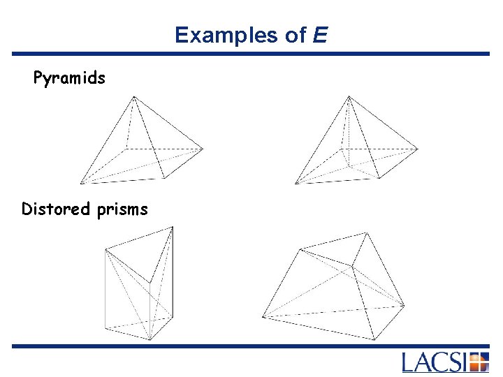 Examples of E Pyramids Distored prisms 