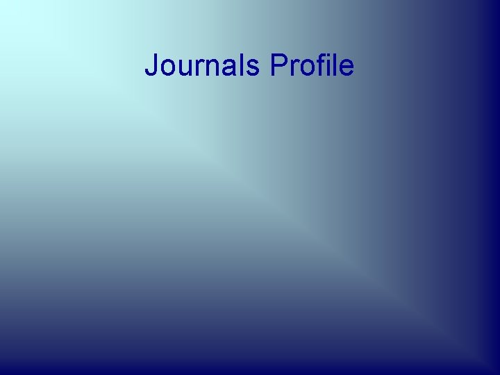 Journals Profile 