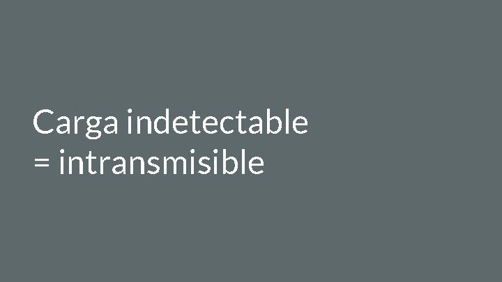 Carga indetectable = intransmisible 