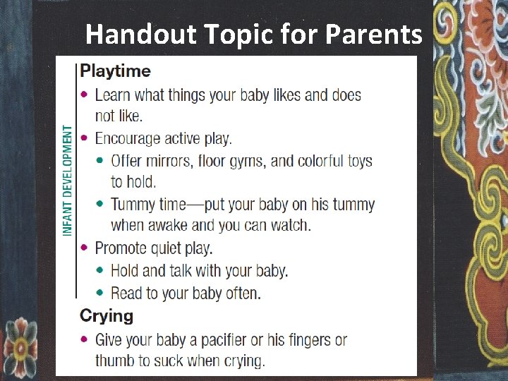 Handout Topic for Parents 