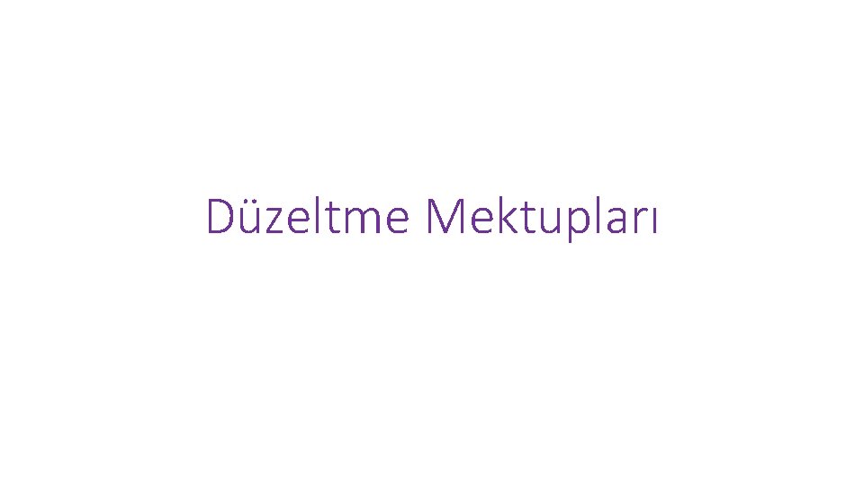 Düzeltme Mektupları 