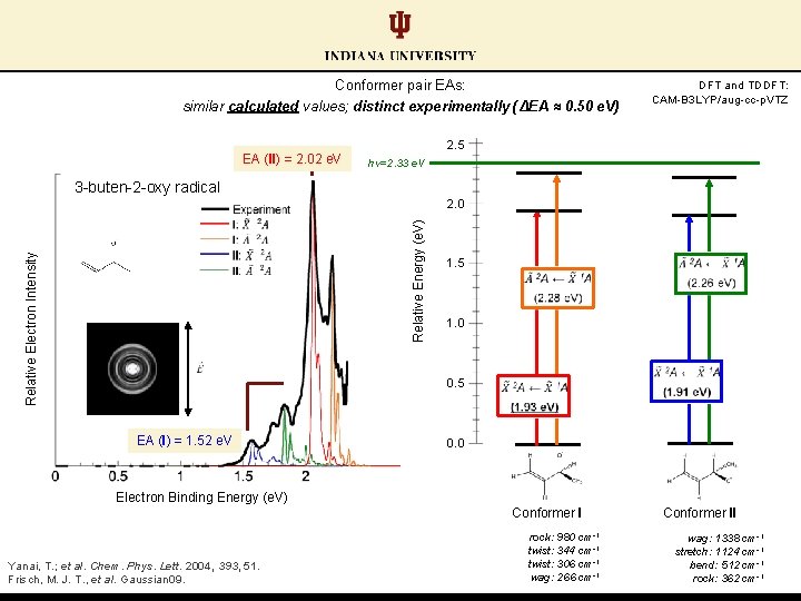 Conformer pair EAs: similar calculated values; distinct experimentally (ΔEA ≈ 0. 50 e. V) Conformer pair EAs: similar calculated values; distinct experimentally (ΔEA ≈ 0. 50 e. V)