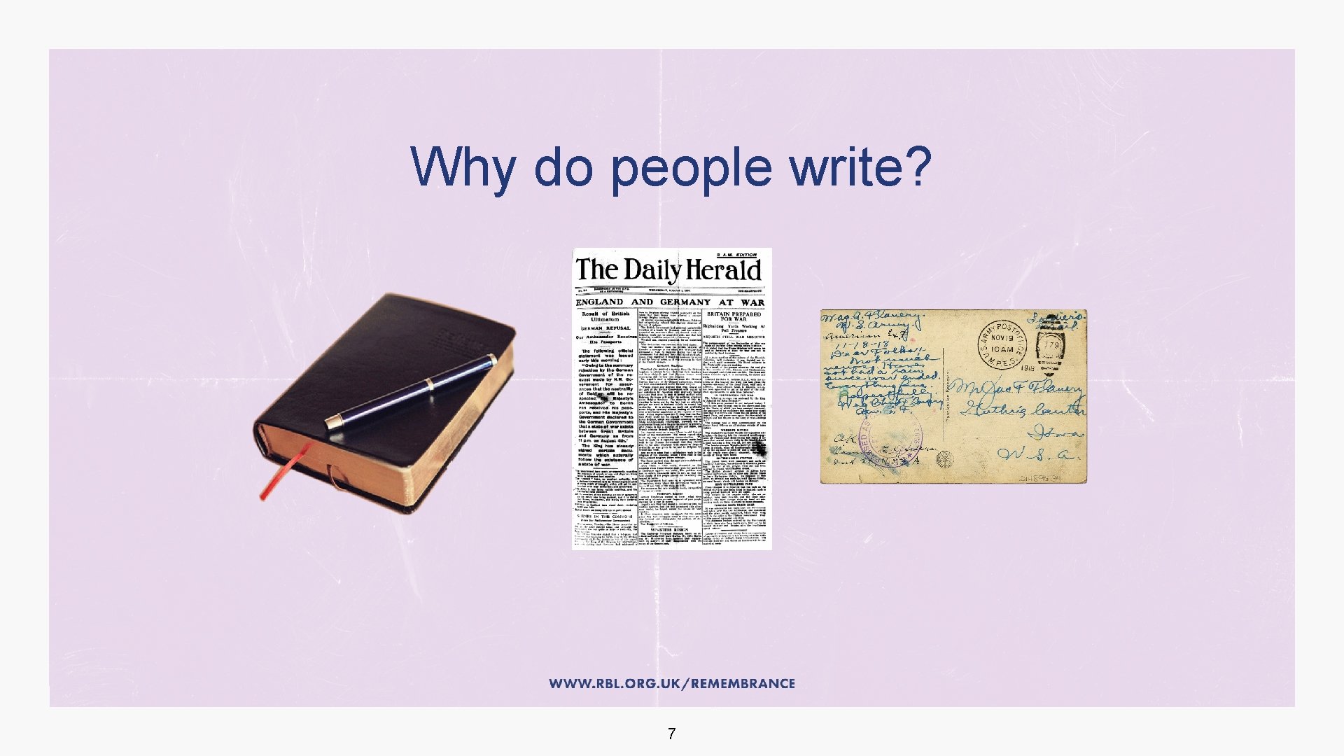 Why do people write? 7 