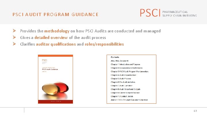 PSCI AUDIT PROGRAM GUIDANCE Ø Provides the methodology on how PSCI Audits are conducted