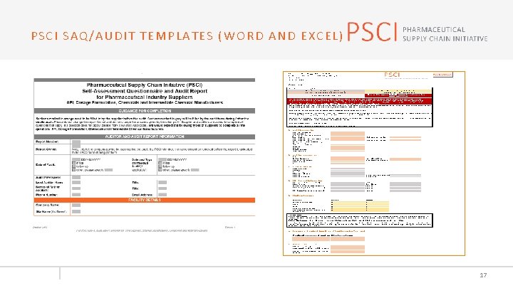 PSCI SAQ/AUDIT TEMPLATES (WORD AND EXCEL) 17 