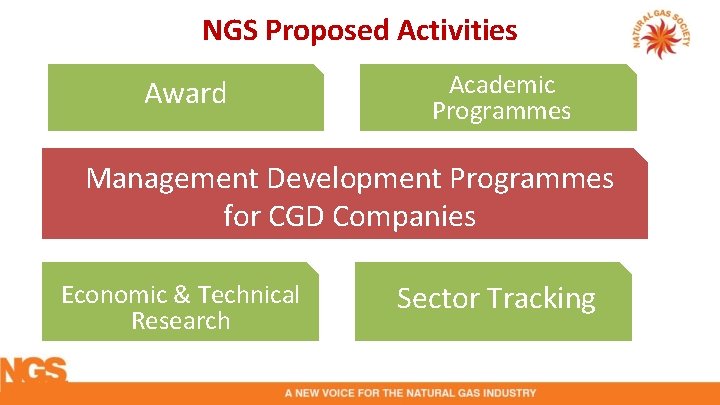NGS Proposed Activities Award Academic Programmes Management Development Programmes for CGD Companies Economic &