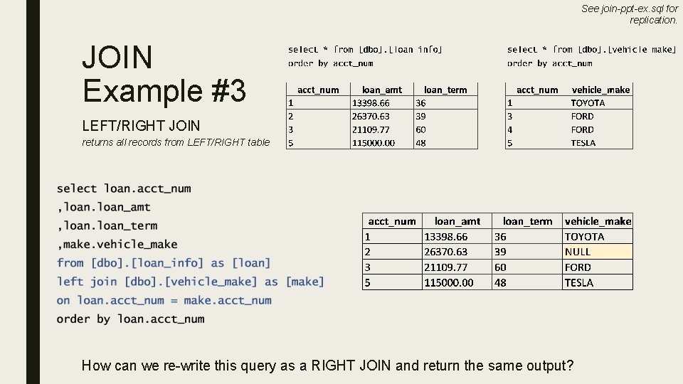 THE SQL JOIN IS 6030 Matt Risley JOIN